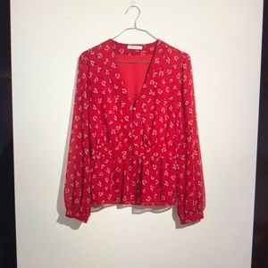 Madewell Peplum V-Neck Blouse